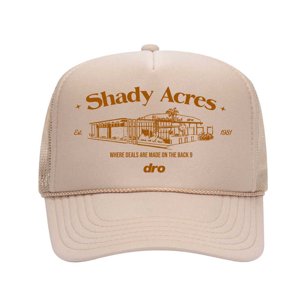 Shady Acres Trucker Hat Khaki