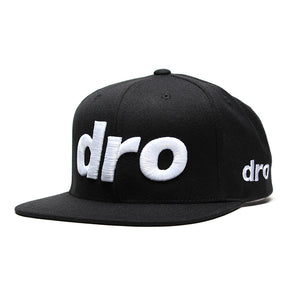 DRO Black Snapback White Logo