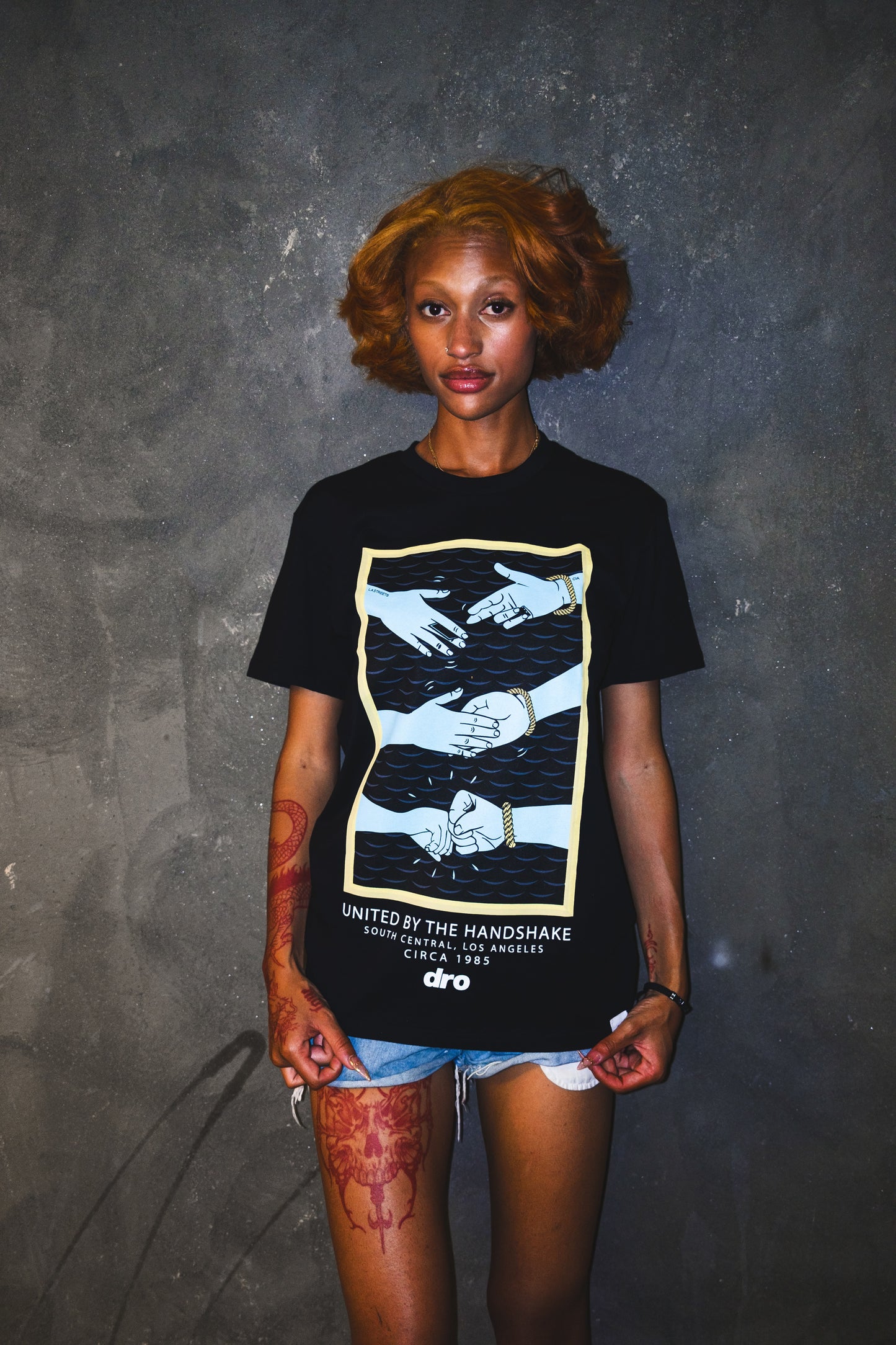 DRO United by the Handshake Tee - Black