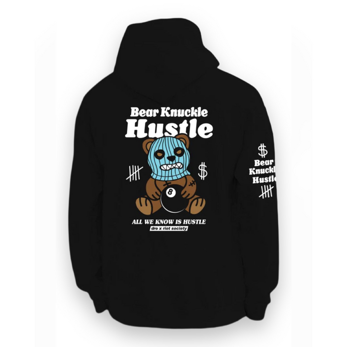Dro X Riot Society - Bear Knuckle Hustle Pullover Hoodie - Black