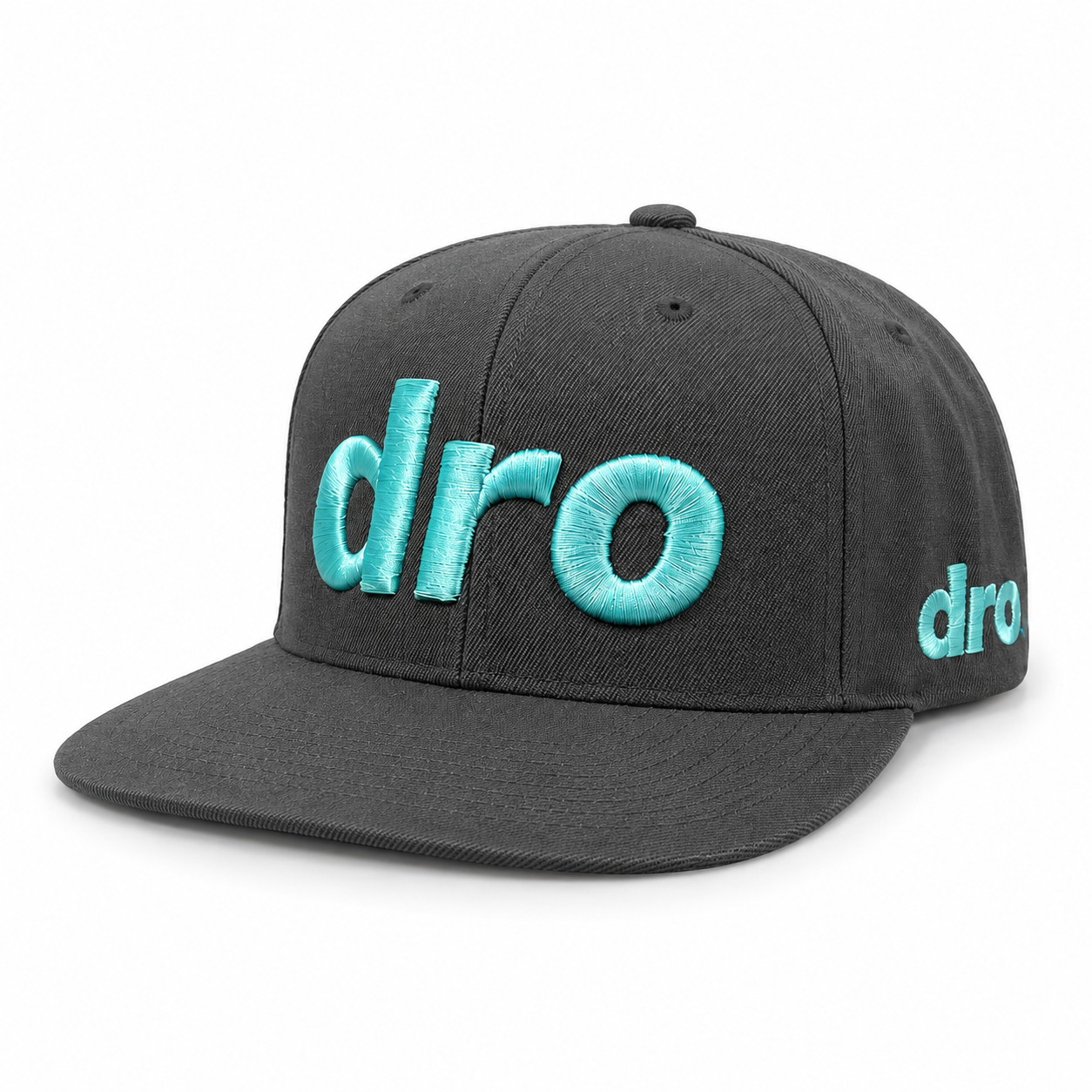 DRO | Dark Grey Snapback with Teal Blue DRO Logo