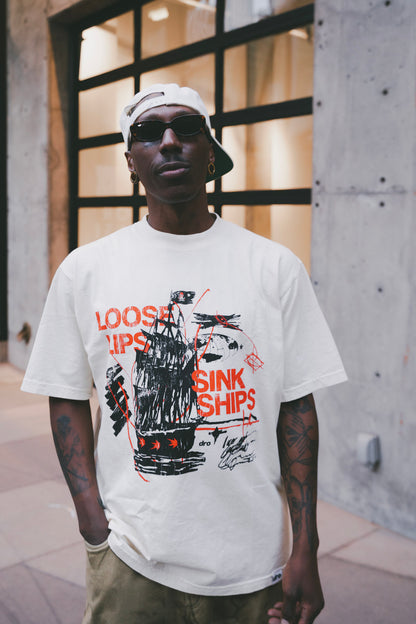 DRO Loose Lips Sink Ships Tee - Ivory