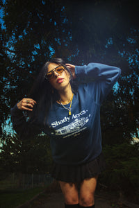DRO Shady Acres Crew Neck Sweatshirt - Petrol Blue