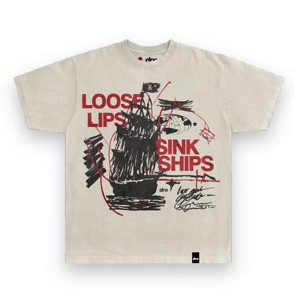 DRO Loose Lips Sink Ships Tee - Ivory