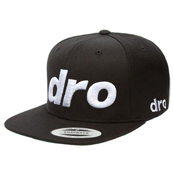 DRO Black Snapback White Logo