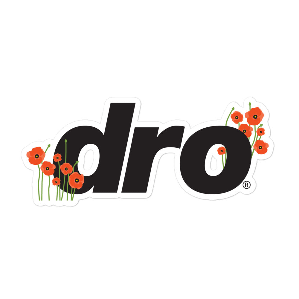 DRO Logo - Poppy Flower Sticker