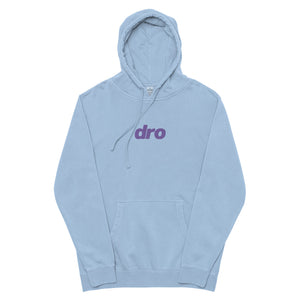 Embroidered purple logo pigment-dyed hoodie