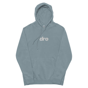 Embroidered white logo pigment-dyed hoodie