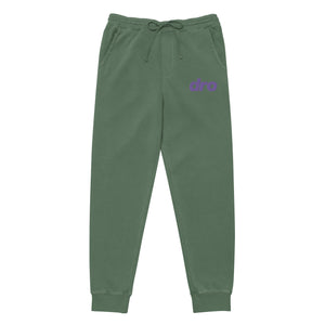 Embroidered purple logo pigment-dyed sweatpants