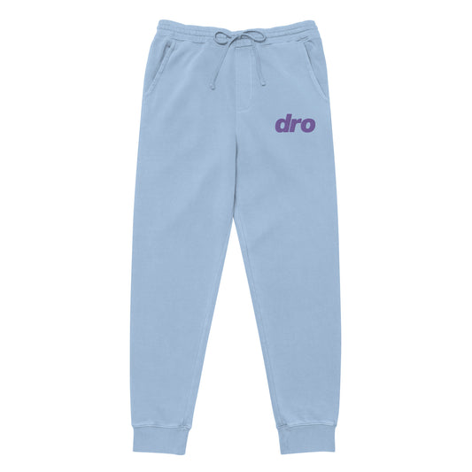 Embroidered purple logo pigment-dyed sweatpants